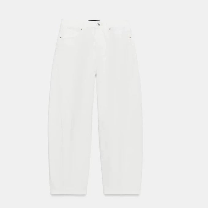 Damen High‑Waist Relaxed‑Fit Mom‑Jeans mit weitem Bein und 5‑Pocket Drune