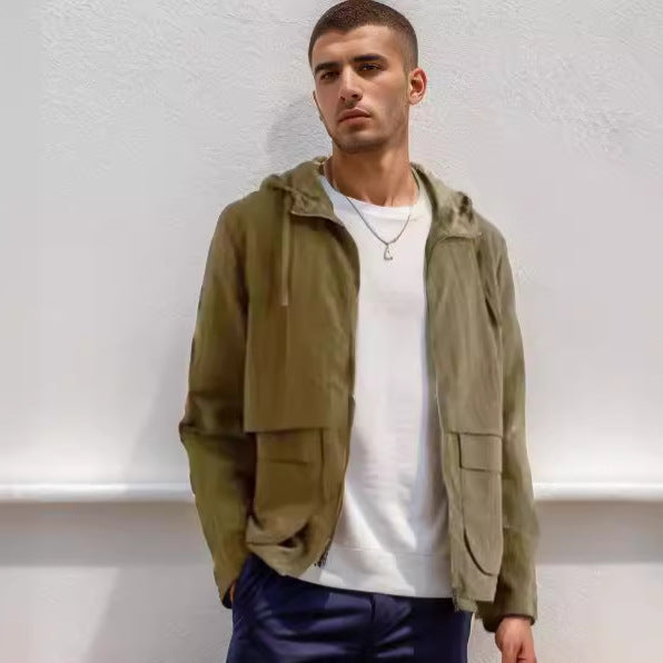 Herren leichte Jacke im lässigen Stil mit großzügigen Taschen Drune