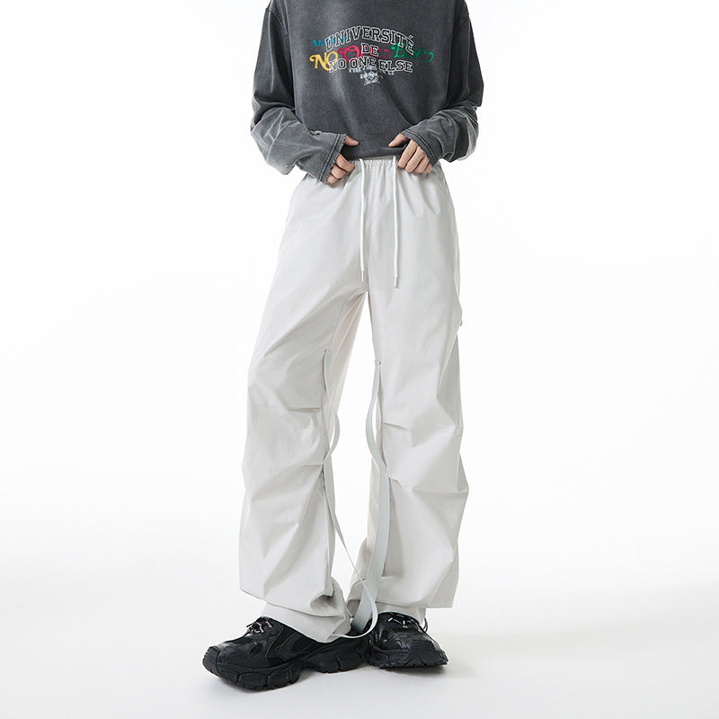 Damen Weite Tech-Cargo-Hose mit Tunnelzugbund, Beinriemen und wasserabweisender Nylon‑Optik Drune