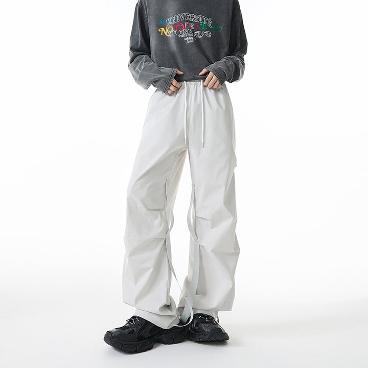 Damen Weite Tech-Cargo-Hose mit Tunnelzugbund, Beinriemen und wasserabweisender Nylon‑Optik Drune