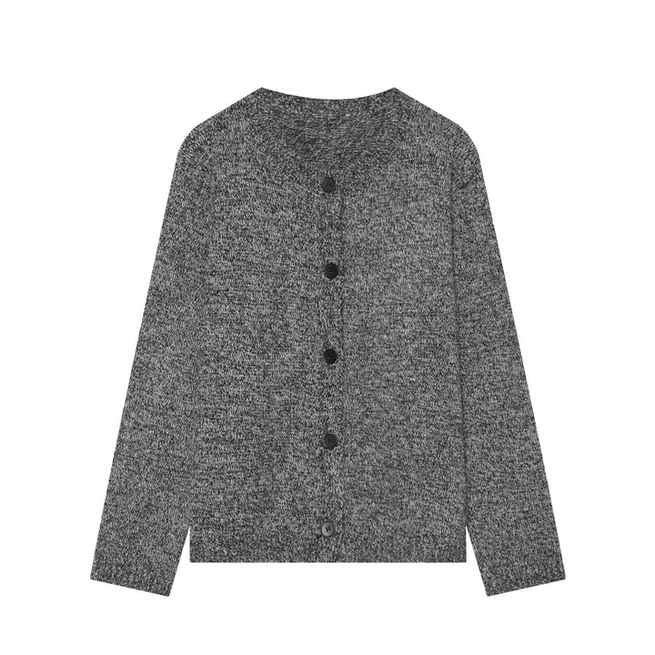 Damen Grobstrick-Cardigan mit Rundhalsausschnitt und Knopfleiste Drune