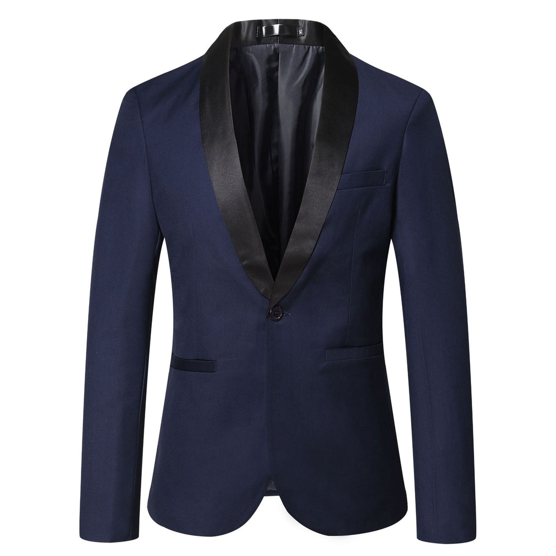 Herren eleganter Smoking-Blazer mit satinierter Reversbesatz Drune