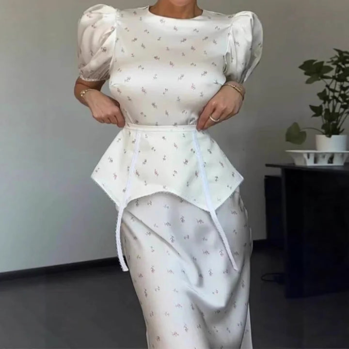 Damen Elegantes Oberteil mit Puffärmeln und verspieltem Taillierungsdetail Drune