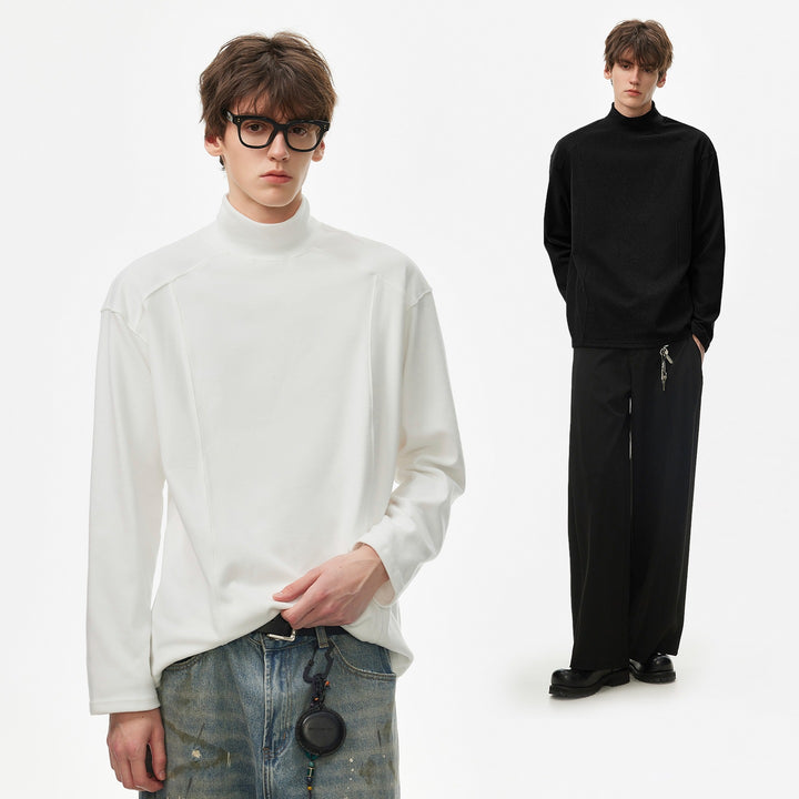 Herren Oversize Rollkragenpullover aus weichem Baumwoll‑Mix mit Raglanärmeln Drune