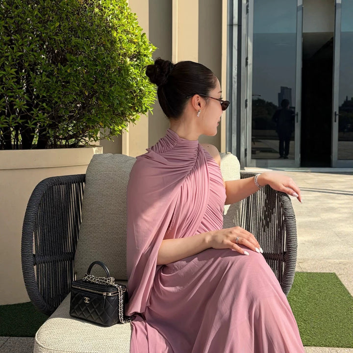 Damen Elegantes Wickelkleid mit asymmetrischem Design und fließendem Drapée Drune