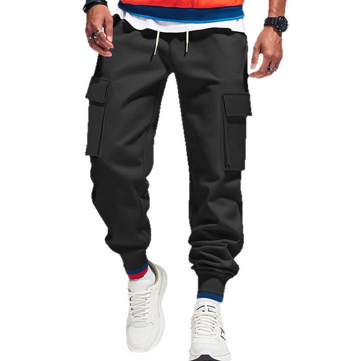Herren Cargo-Jogginghose aus Sweat mit elastischem Bund, Kordelzug, aufgesetzten Klappentaschen & gerippten Bündchen Drune