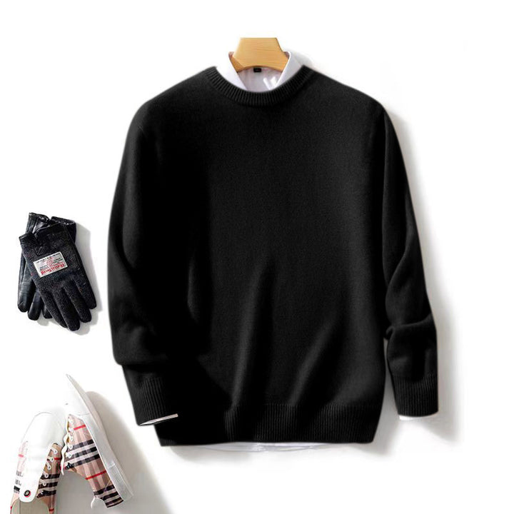 Herren Feiner Stehkragenpullover aus Kaschmir‑Blend mit gerippten Abschlüssen und schlanker Silhouette Drune