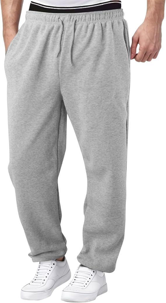 Herren nan Relaxed-Fit Sweatpants mit geradem Bein Fleece-Innenfutter und elastischem Kordelbund Drune