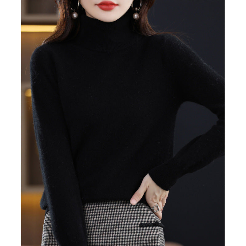 Damen Schmal geschnittener Rollkragenpullover aus kaschmirähnlichem Feinstrick mit softem Flor Drune