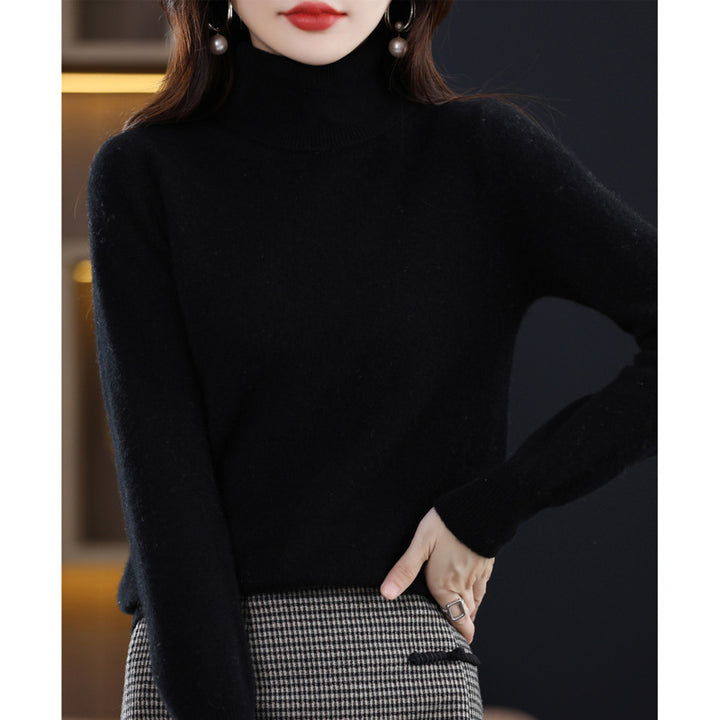 Damen Schmal geschnittener Rollkragenpullover aus kaschmirähnlichem Feinstrick mit softem Flor Drune