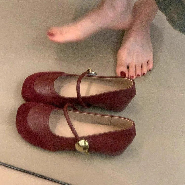 Damen elegante Mary Jane Ballerinas mit modischen Schnallen Drune