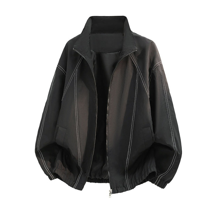 Herren oversized Leichtblouson mit Stehkragen, elastischem Saum und dekorativen Kontrastnähten Drune