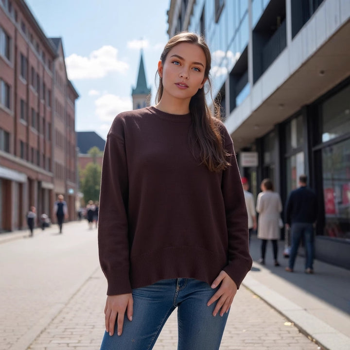 Damen Oversized Pullover mit weichem Feinstrick Drune
