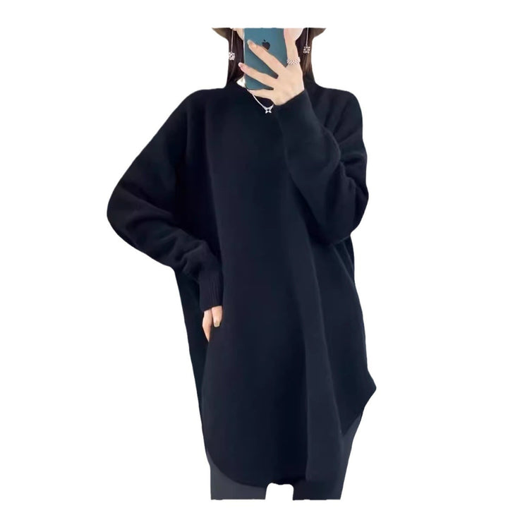 Damen lässiger Pullover mit lockerer Passform aus hochwertiger Wolle Drune