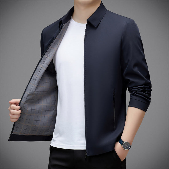 Herren leichte Mikrofaserkurjacke mit modernem Stehkragen und funktionalen Taschen Drune
