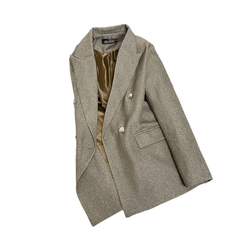 Damen Eleganter Double-Breasted Blazer Drune