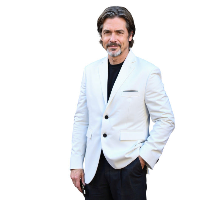 Herren nan taillierter Business-Blazer aus Stretchgewebe mit Brusttasche und schlanker Silhouette Drune