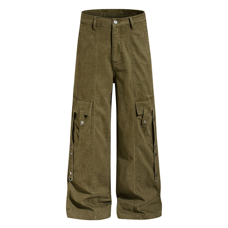 Damen Weite Cargo-Culottehose mit Multi-Taschen und Druckknopf-Seitenverstellung Drune