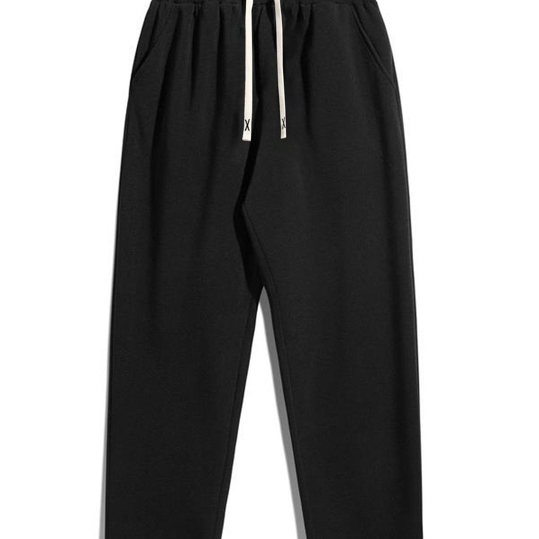 Herren Konisch zulaufende Fleece-Jogginghose mit elastischem Bund, Kordelzug & vorgeformten Knien Drune