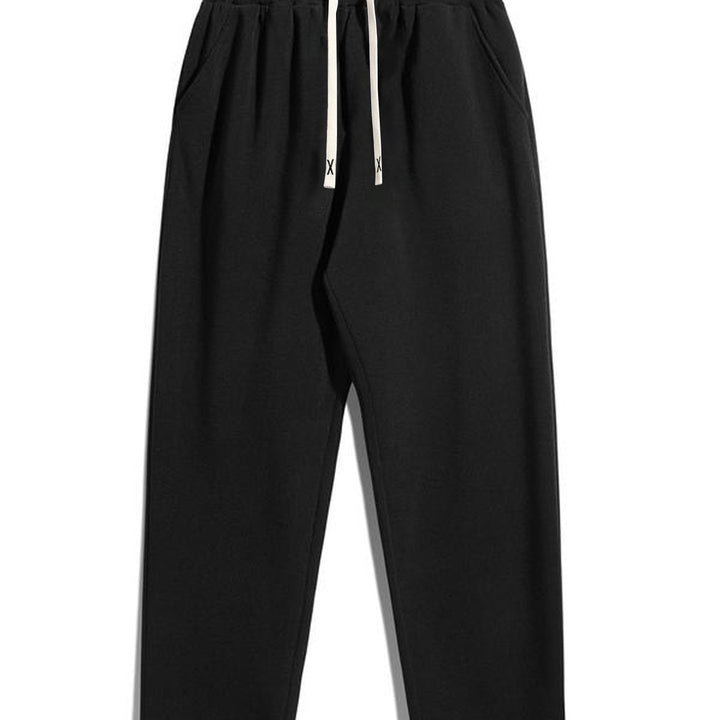 Herren Konisch zulaufende Fleece-Jogginghose mit elastischem Bund, Kordelzug & vorgeformten Knien Drune