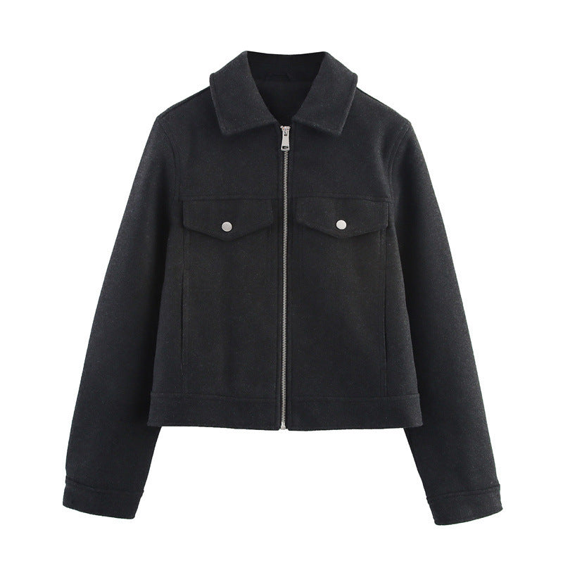 Damen Leichte wattierte Windjacke mit Stehkragen und Polka‑Dot‑Print Drune