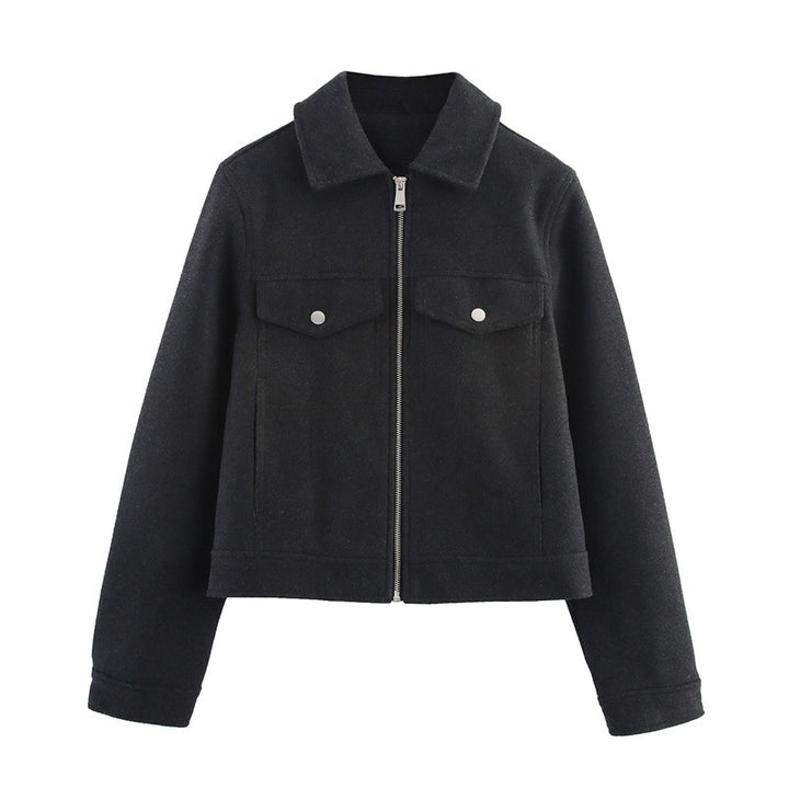 Damen Leichte wattierte Windjacke mit Stehkragen und Polka‑Dot‑Print Drune