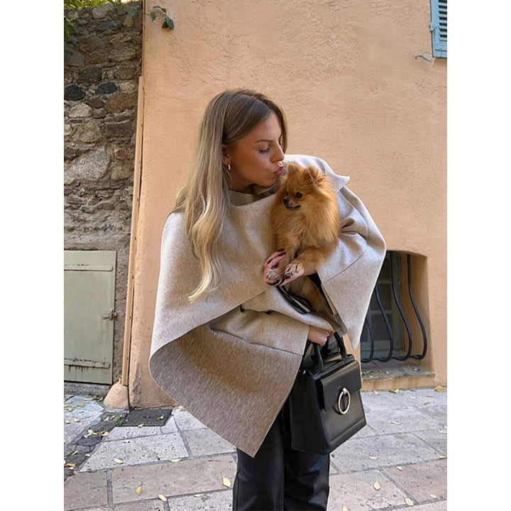 Damen modisches Oversized-Pullover mit Drapierung Drune