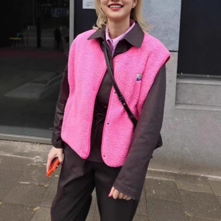 Damen gefütterte Weste mit seitlichen Taschen Drune