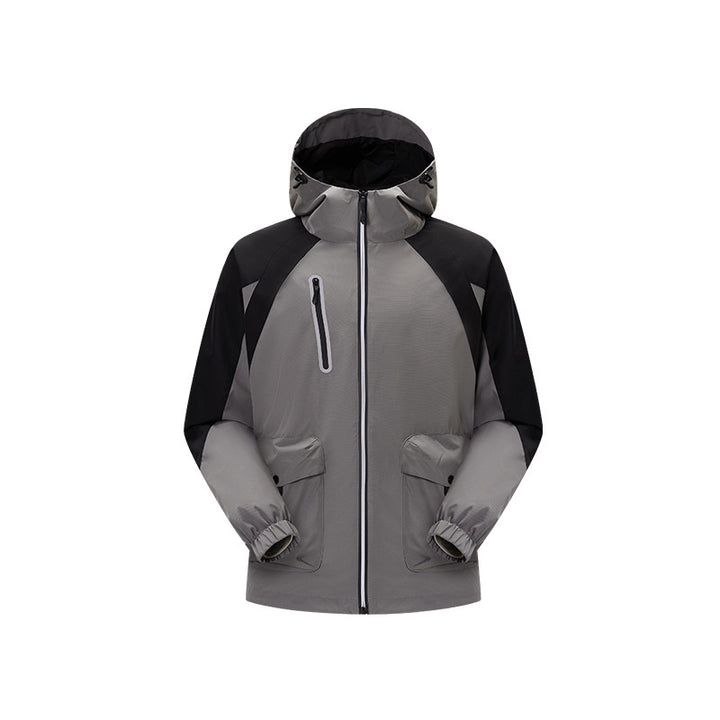Herren zweilagige technische Regenjacke mit verstellbarer Kapuze und verschweißten Nähten Drune