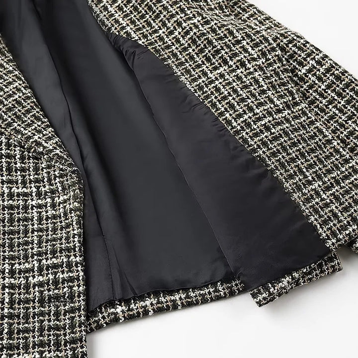 Damen Kurz geschnittene Blazerjacke im eleganten Tweed-Design Drune