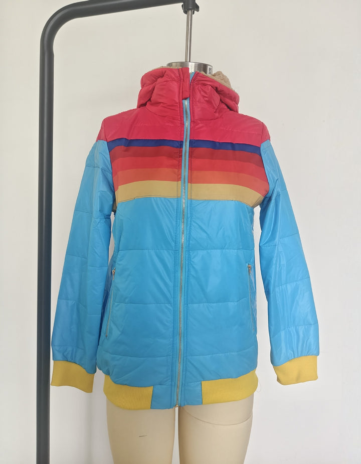 Drune | Damen Pufferjacke Kapfärbblock
