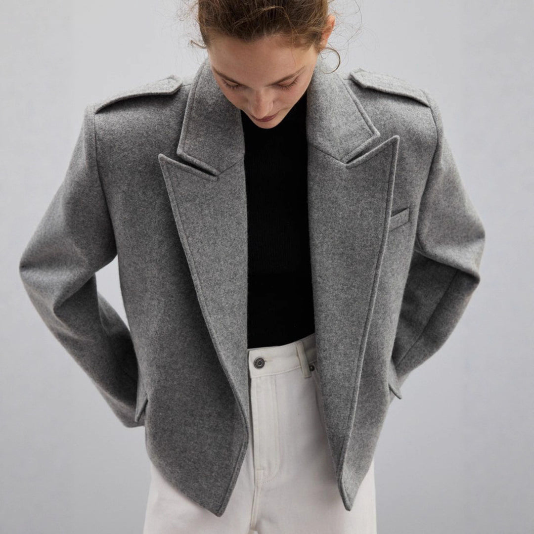 Damen Modischer Oversize-Blazer mit schmalen Revers Drune
