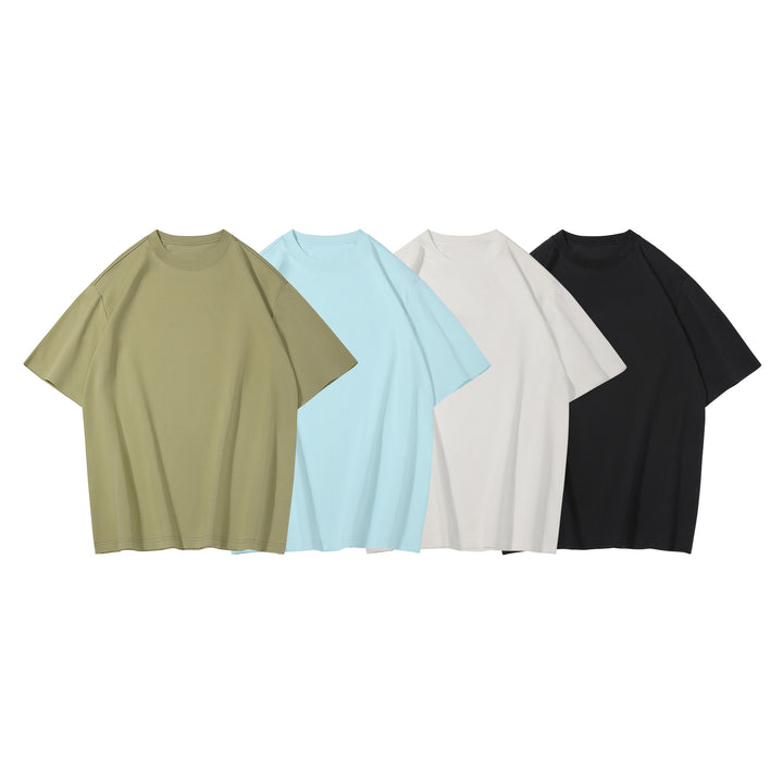 Herren Oversize-T-Shirt aus schwerem Baumwolljersey mit überschnittener Schulter und verstärktem Rundhalsausschnitt Drune