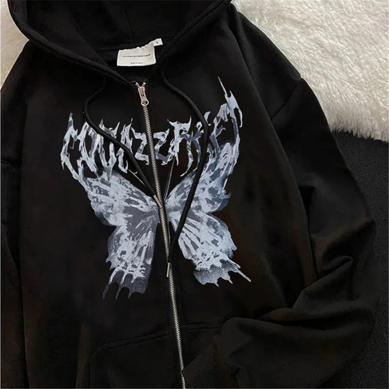 Damen nan oversized Zip-Hoodie mit verlängertem Saum weichem Fleece-Innenfutter und Kängurutaschen Drune