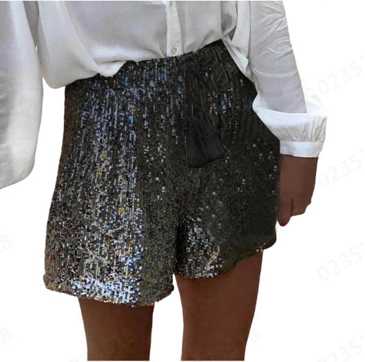 Drune | Pailletten Sommer Shorts Mit Elastischem Bund Leicht & Stilvoll