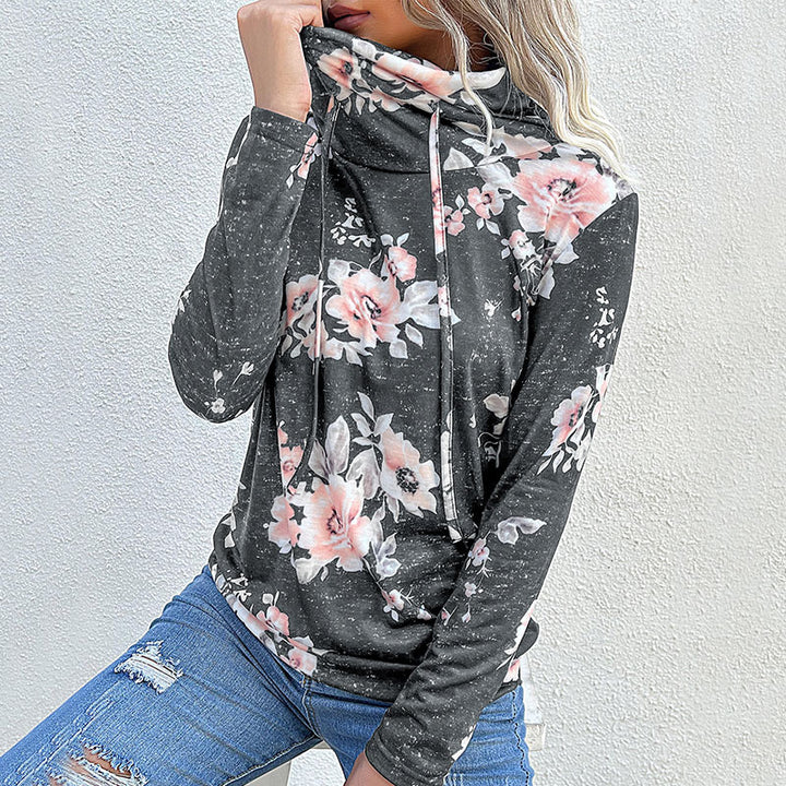 Damen Floral Motiv Hoodie Drune