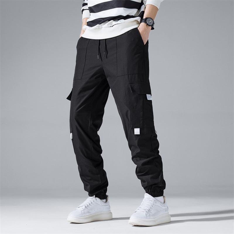 Herren Utility-Cargohose im Joggerstil mit Tunnelzugbund, elastischen Beinabschlüssen & Mehrfachtaschen Drune