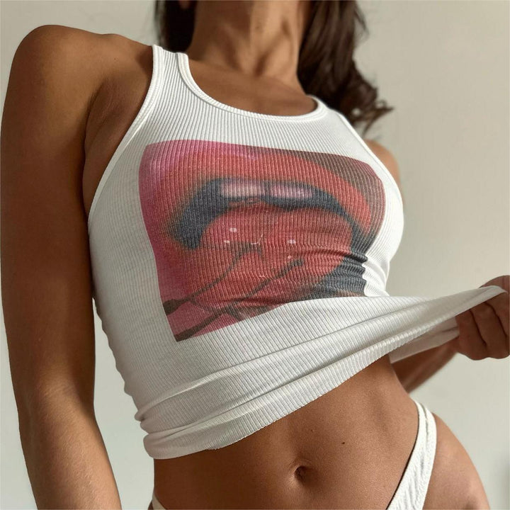 Damen Tanktop mit auffälligem grafischen Druck Drune