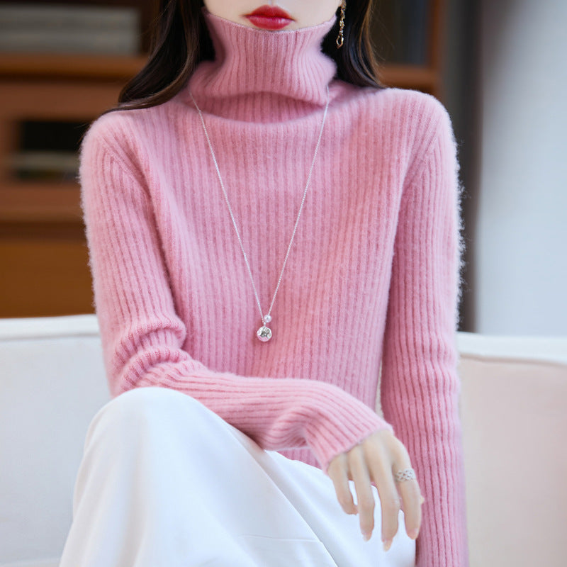 Damen Schlanker Feinstrick-Rollkragenpullover mit feiner Rippenstruktur und kaschmirähnlicher Haptik Drune