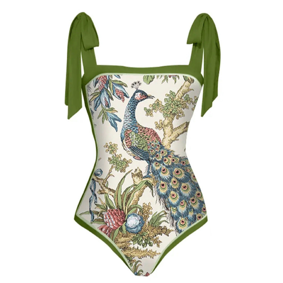 Damen Wickelrock mit floralen Motiven und eleganter Schleifen-Applikation Drune