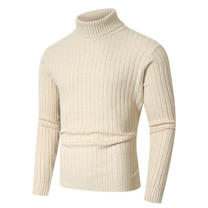 Herren Figurbetonter Rippenstrick‑Rollkragenpullover mit Stretch‑Feinstrick Drune