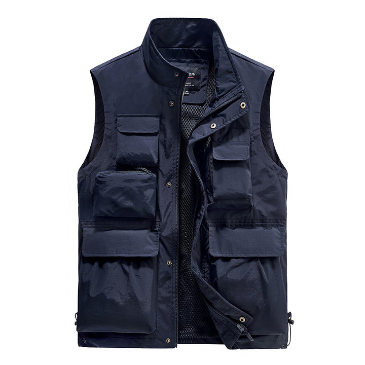 Herren Multifunktionale Outdoor-Utility-Weste mit fleecegefütterter Thermo-Innenlage und Mehrfachtaschen Drune