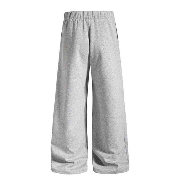 Damen Weite Palazzo-Jogginghose mit hohem Komfortbund, Tunnelzug und großer Grafikfront Drune