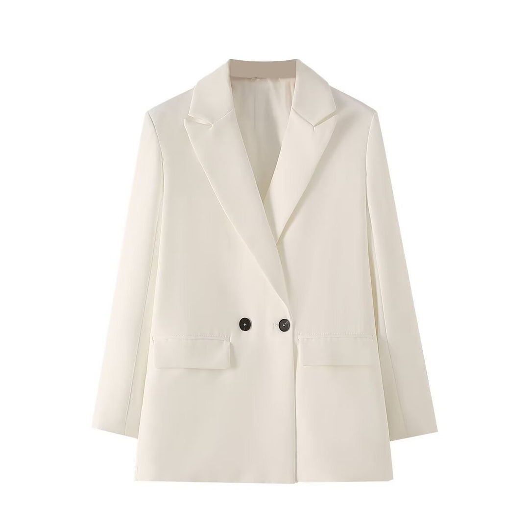Damen Langer Oversize-Blazer mit markantem Revers, Pattentaschen und leichter Schulterpolsterung Drune