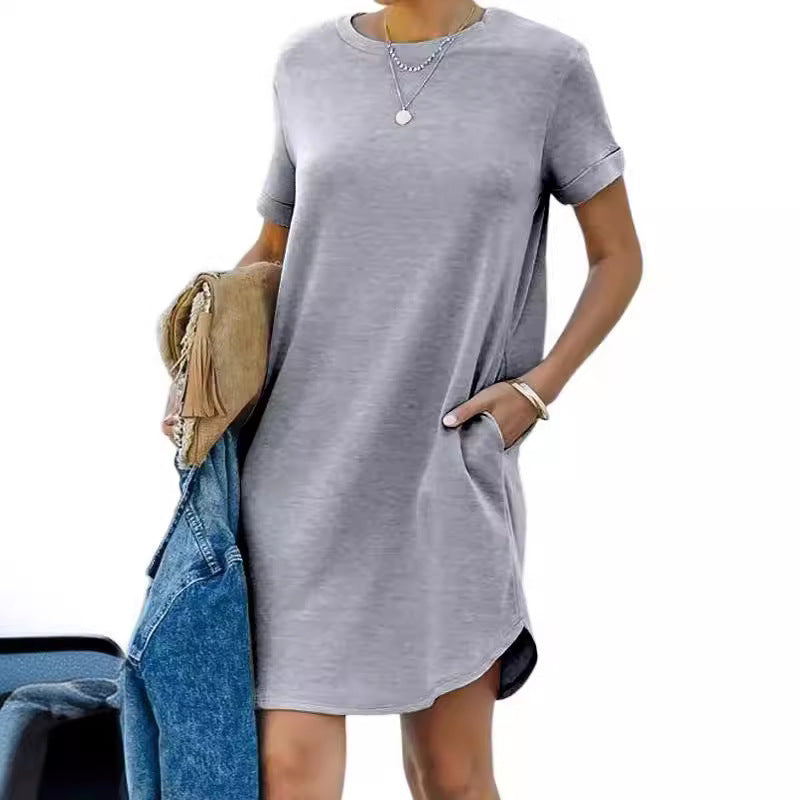 Damen Casual Kleid mit praktischen Taschen Drune