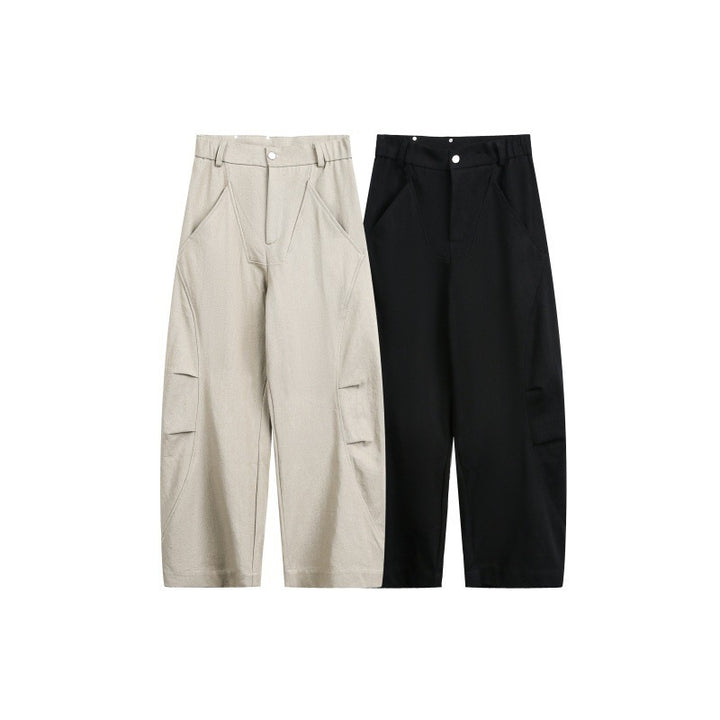 Unisex Weite Cropped-Cargohose mit hoher Taille und Utility-Taschen Drune