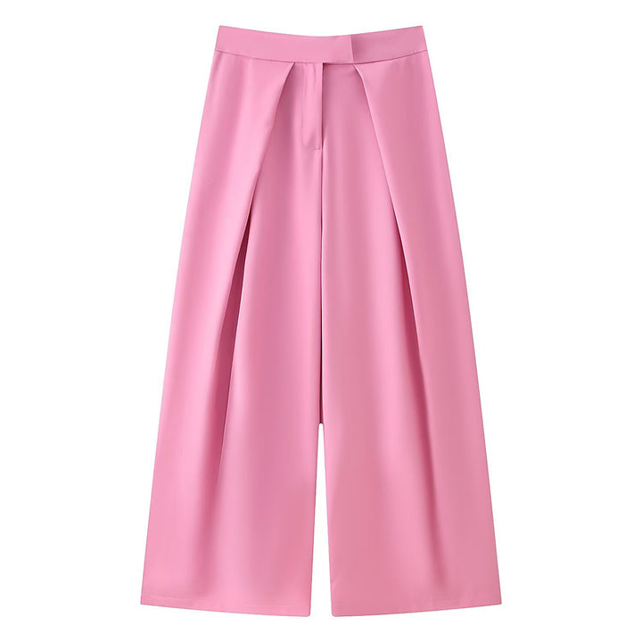 Damen Culotte-Hose mit weitem Bein, hoher Taille und ausgestellter Silhouette Drune