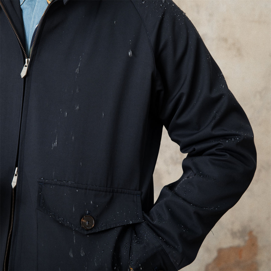 Herren Kurzblouson mit Cordkragen, Pattentaschen und Reißverschluss Drune