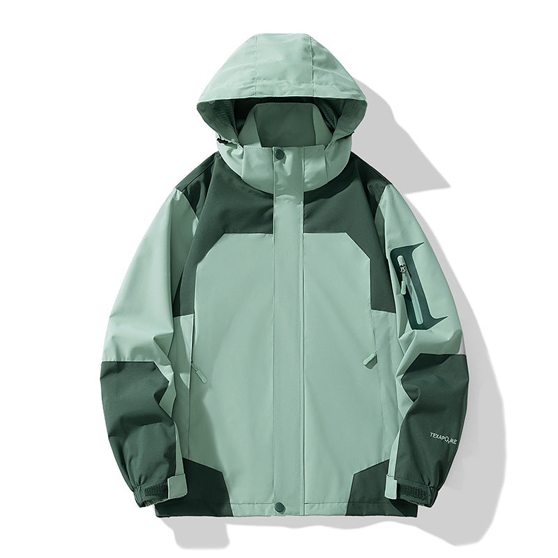 Herren winddichte Softshell-Outdoorjacke mit verstellbarer Kapuze, verschließbarer Ärmeltasche und atmungsaktiver Membran Drune