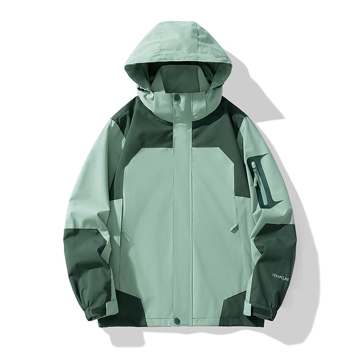 Herren winddichte Softshell-Outdoorjacke mit verstellbarer Kapuze, verschließbarer Ärmeltasche und atmungsaktiver Membran Drune
